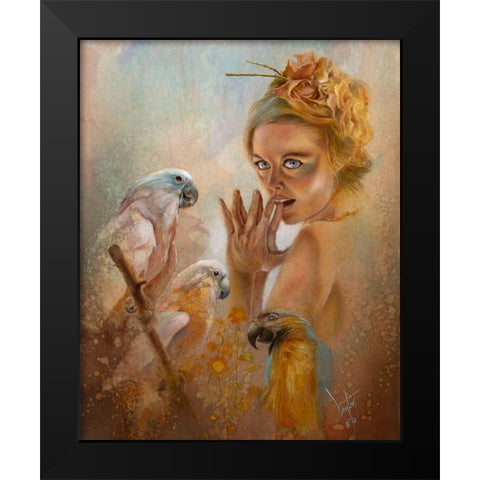 Secrets Black Modern Wood Framed Art Print by Lund, Denton