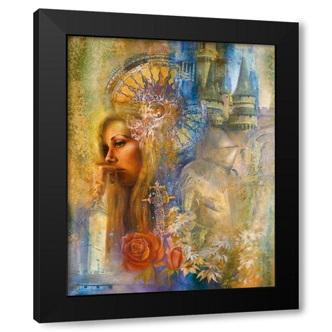 The Rose Of Guinevere Black Modern Wood Framed Art Print with Double Matting by Lund, Denton