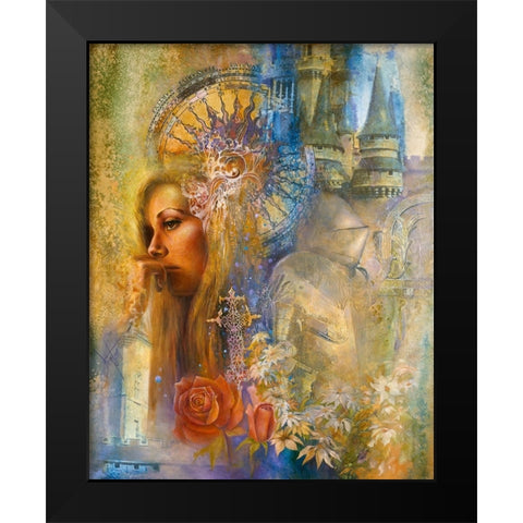 The Rose Of Guinevere Black Modern Wood Framed Art Print by Lund, Denton