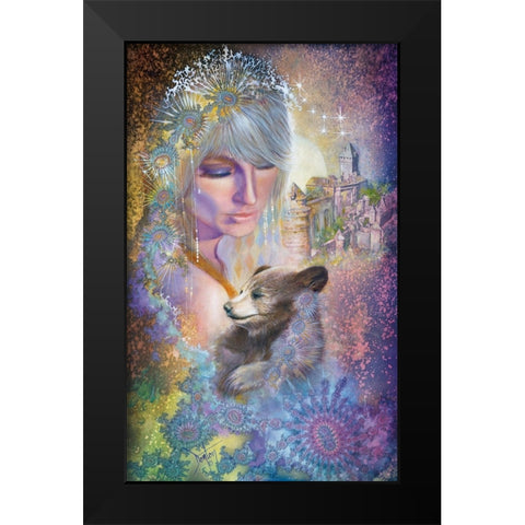 Little Bear Black Modern Wood Framed Art Print by Lund, Denton