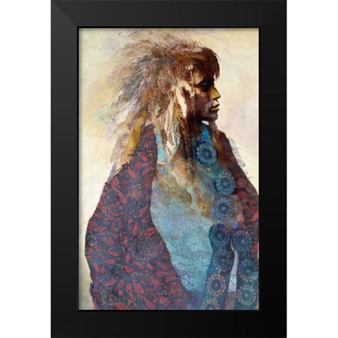 The Young Warrior Black Modern Wood Framed Art Print by Lund, Denton