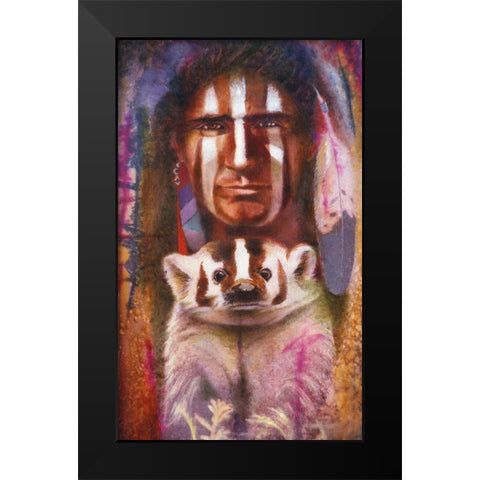 Badger Black Modern Wood Framed Art Print by Lund, Denton