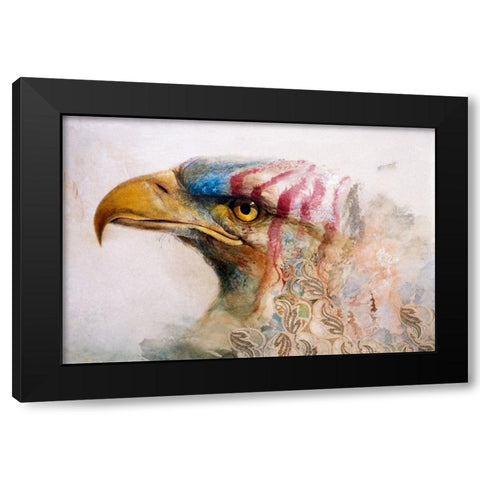 American Eagle Black Modern Wood Framed Art Print with Double Matting by Lund, Denton