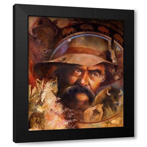 Buffalo Spring Black Modern Wood Framed Art Print with Double Matting by Lund, Denton