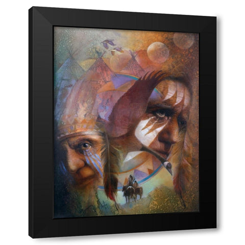 Dreamcatcher Black Modern Wood Framed Art Print by Lund, Denton