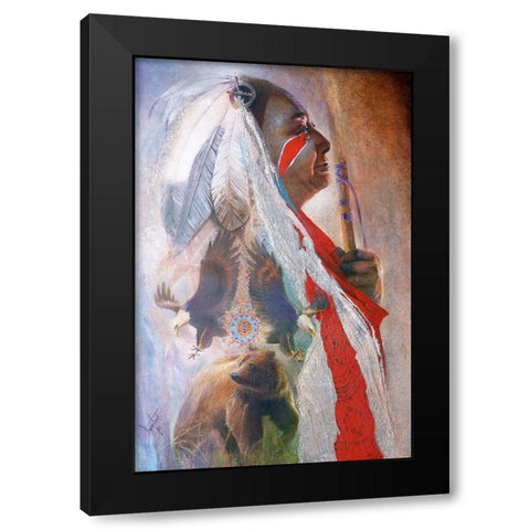 The Spirit Of Eagle Baer Black Modern Wood Framed Art Print by Lund, Denton