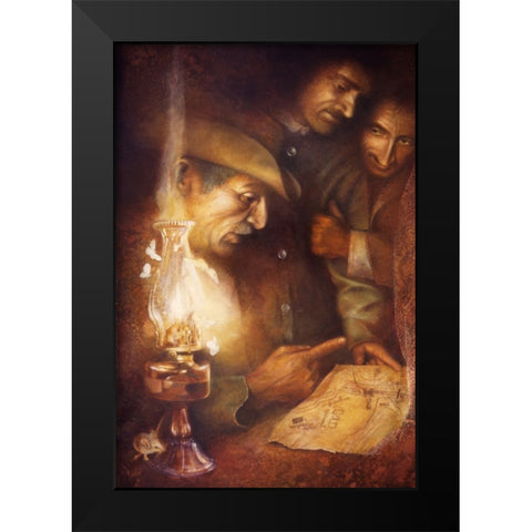 Road To Riches? Black Modern Wood Framed Art Print by Lund, Denton