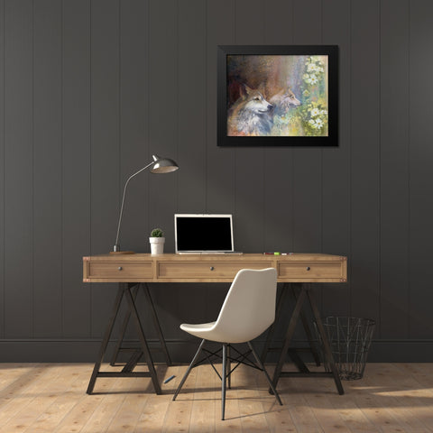 Hollyhawk Morning Black Modern Wood Framed Art Print by Lund, Denton