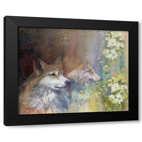 Hollyhawk Morning Black Modern Wood Framed Art Print with Double Matting by Lund, Denton