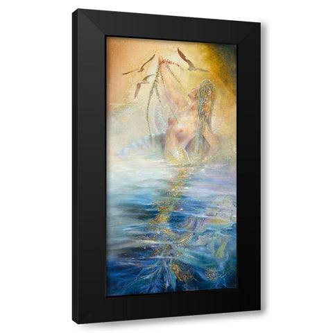 The Mermaid Black Modern Wood Framed Art Print by Lund, Denton