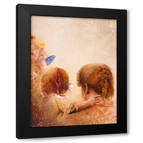 The Blue Butterfly Black Modern Wood Framed Art Print by Lund, Denton