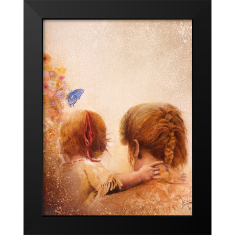 The Blue Butterfly Black Modern Wood Framed Art Print by Lund, Denton