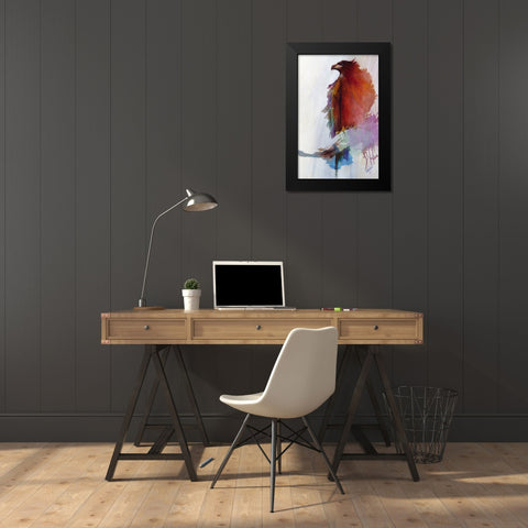 Rainbow Eagle Black Modern Wood Framed Art Print by Lund, Denton