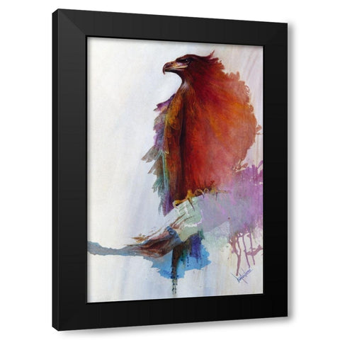 Rainbow Eagle Black Modern Wood Framed Art Print by Lund, Denton