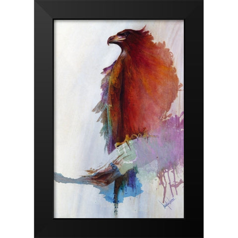 Rainbow Eagle Black Modern Wood Framed Art Print by Lund, Denton