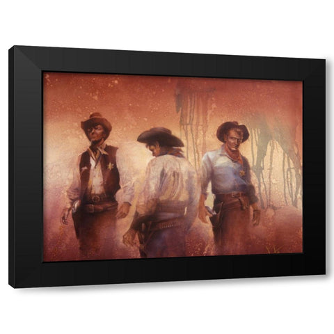 Quick Draw Black Modern Wood Framed Art Print with Double Matting by Lund, Denton