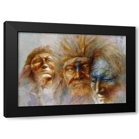 Three Chiefs Black Modern Wood Framed Art Print with Double Matting by Lund, Denton