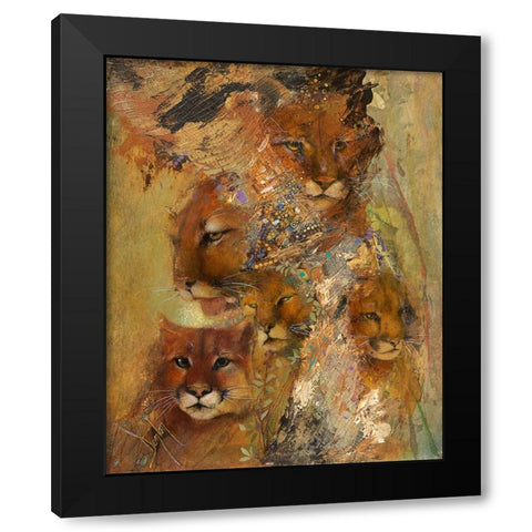Cats Black Modern Wood Framed Art Print by Lund, Denton