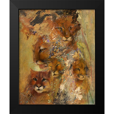 Cats Black Modern Wood Framed Art Print by Lund, Denton