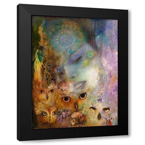 Night Messengers Black Modern Wood Framed Art Print with Double Matting by Lund, Denton