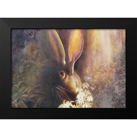 By A Hare Black Modern Wood Framed Art Print by Lund, Denton