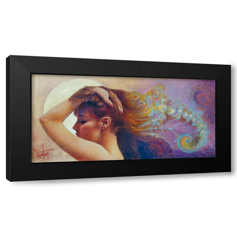Moonglow Black Modern Wood Framed Art Print with Double Matting by Lund, Denton