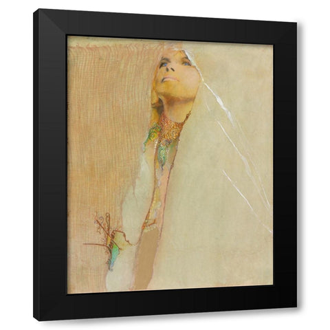 Sandras Eyes Black Modern Wood Framed Art Print with Double Matting by Lund, Denton