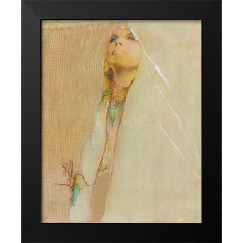 Sandras Eyes Black Modern Wood Framed Art Print by Lund, Denton
