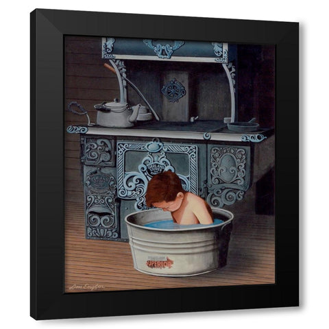 Bath Time Black Modern Wood Framed Art Print by Engler, Don
