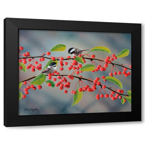 Chickadees Black Modern Wood Framed Art Print by Engler, Don