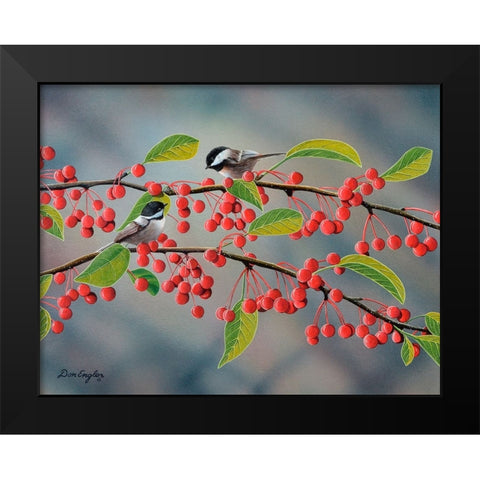 Chickadees Black Modern Wood Framed Art Print by Engler, Don
