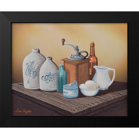 Grandmas Jars Black Modern Wood Framed Art Print by Engler, Don