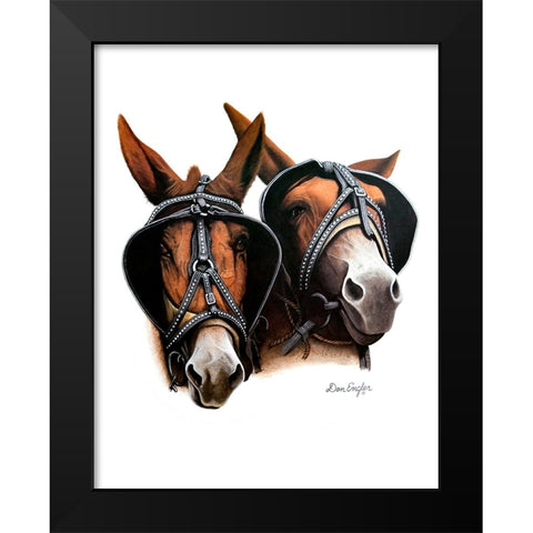 Grandpas Mules Black Modern Wood Framed Art Print by Engler, Don