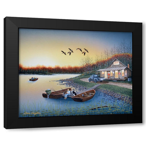 Jacks Place Black Modern Wood Framed Art Print with Double Matting by Engler, Don