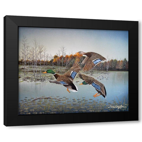 Landing Zone Black Modern Wood Framed Art Print with Double Matting by Engler, Don