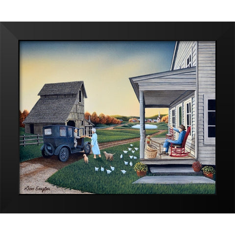 Mail Call Black Modern Wood Framed Art Print by Engler, Don