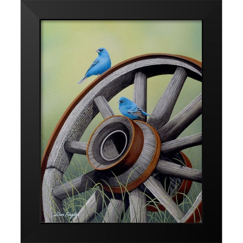 Simply Blue Black Modern Wood Framed Art Print by Engler, Don