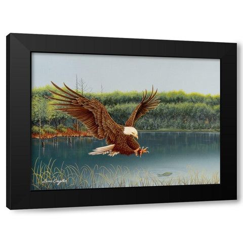 The Catch Black Modern Wood Framed Art Print with Double Matting by Engler, Don