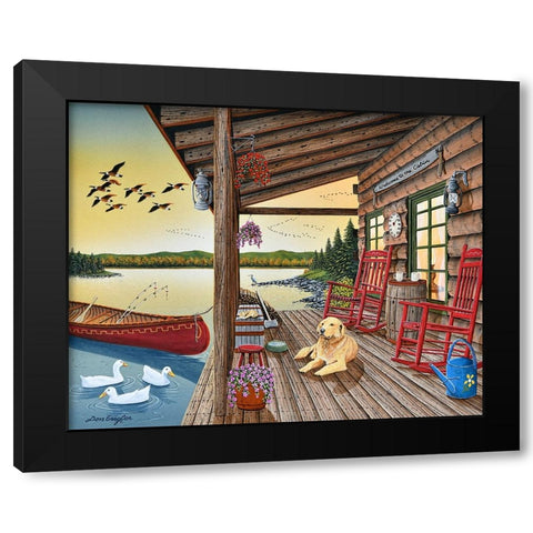 Welcome to the Cabin Black Modern Wood Framed Art Print by Engler, Don