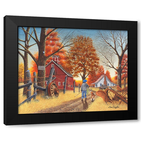 Welcome Neighbors Black Modern Wood Framed Art Print with Double Matting by Engler, Don