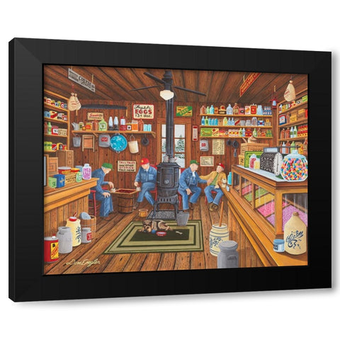 Old Friends Black Modern Wood Framed Art Print with Double Matting by Engler, Don