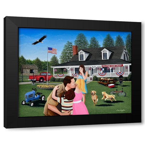 Welcome Home Daddy Black Modern Wood Framed Art Print by Engler, Don