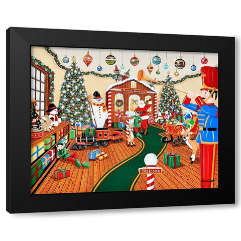 Santas Workshop Black Modern Wood Framed Art Print by Engler, Don