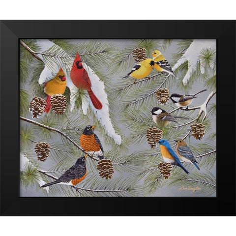 Snowbirds Black Modern Wood Framed Art Print by Engler, Don