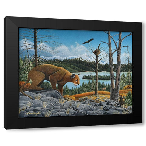 Stalking Prey Black Modern Wood Framed Art Print with Double Matting by Engler, Don
