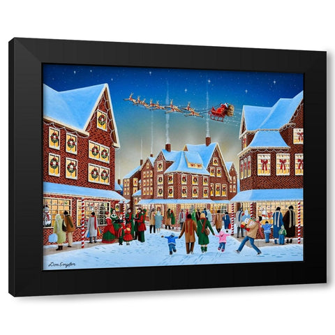 Christmas Town Black Modern Wood Framed Art Print with Double Matting by Engler, Don