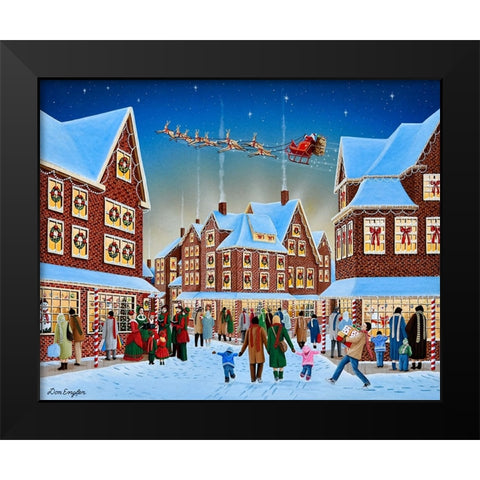 Christmas Town Black Modern Wood Framed Art Print by Engler, Don