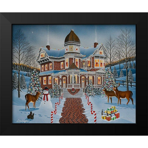 Merry and Bright Black Modern Wood Framed Art Print by Engler, Don