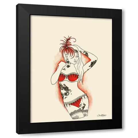 001ba Black Modern Wood Framed Art Print by Steel, Emma