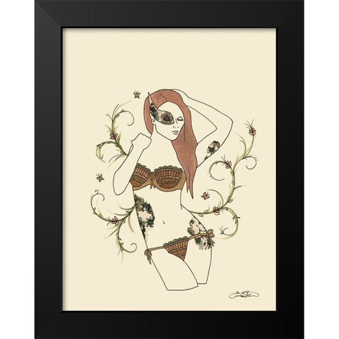 004ca Black Modern Wood Framed Art Print by Steel, Emma